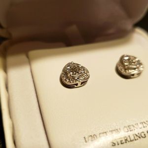 Diamond & Sterling Silver Earrings